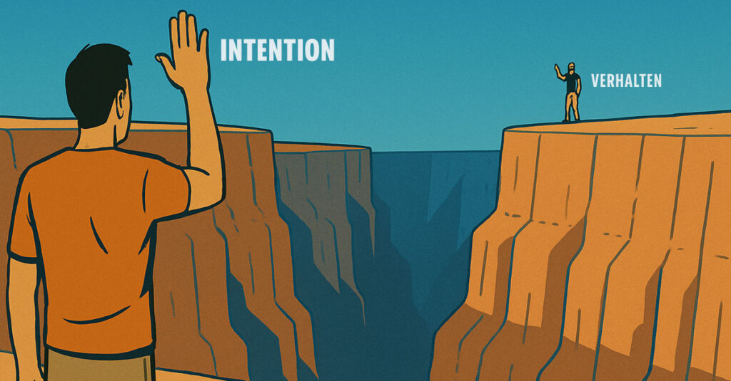 Titelmotiv für Artikel: Die Intention-Behaviour-Gap: Warum oute Vorsätze scheitern